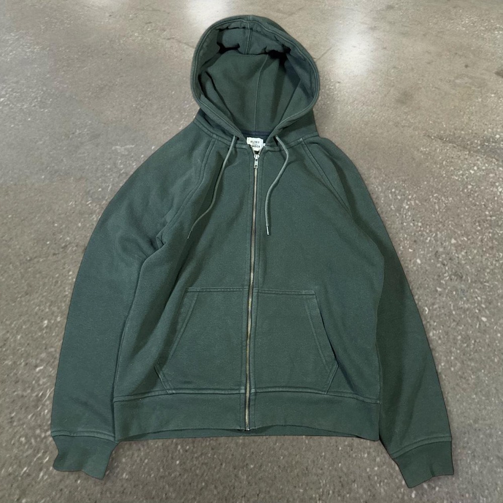 Flint and Tinder 10 Year Full Zip Hoodie Green Mens Large Made in USA